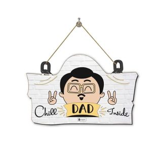 Indigifts Chill Dad Inside Wall Hanging 11.05x7 Inch- Wall Hanging Décor, Wall Hanging for Home Decoration, Birthday Gift for Cool Dad