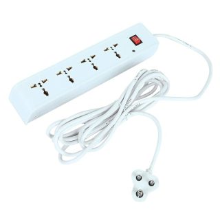 Swarg Homes(White) 4+1 Power Strip with Master Switch, 4 Universal Sockets Extension Board, 6AMP Output, 240 Volts, 3.5 Meter Cord Length, Power Indicator
