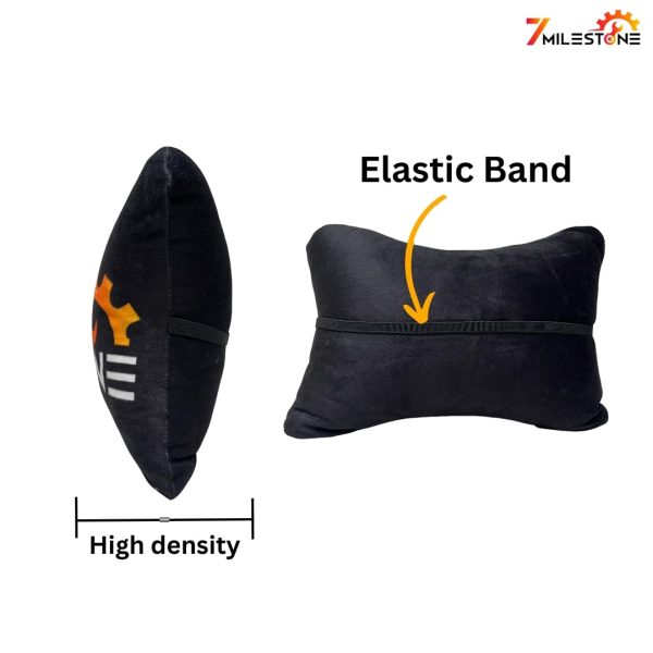 7 Mile Stone Car Neck Rest Pillow Set of 2 Black - Image 2
