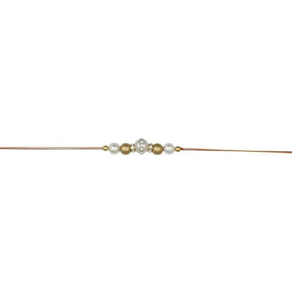 ACCESSHER Mens Traditional Gold & White Plated Stylish Beads Rakhi for Beloved Brother Pack of 2 with Roli Kumkum Packets and Happy Rakshabandhan Card - Image 7