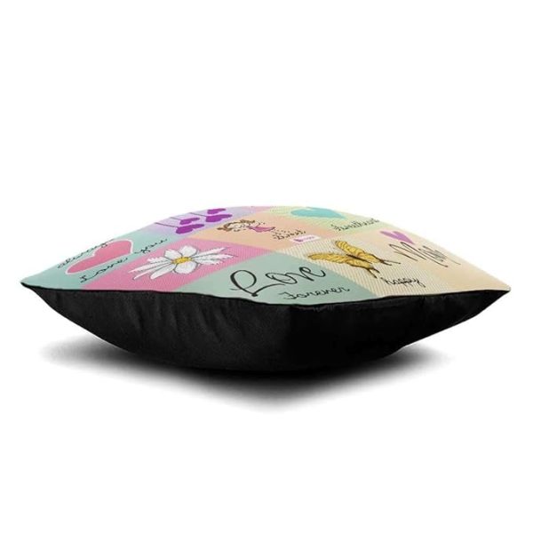 Indigifts Love You Dad Love You Mom Printed Cushions with Filler| 12x12 inches| Multicolour| Set of 2| Polycotton|Home Decor| Mom Dad Gift | Gift for Parents | Mummy Birthday Gift - Image 2