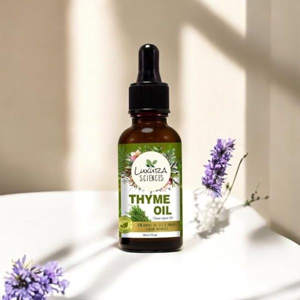 Luxura Sciences THYME Essential Oil Natural Therapeutic Grade Oil for Skin Care, Hair Care, Body Massage & Aromatherapy - Energizing Gale of Evergreen (30 ML) - Image 3