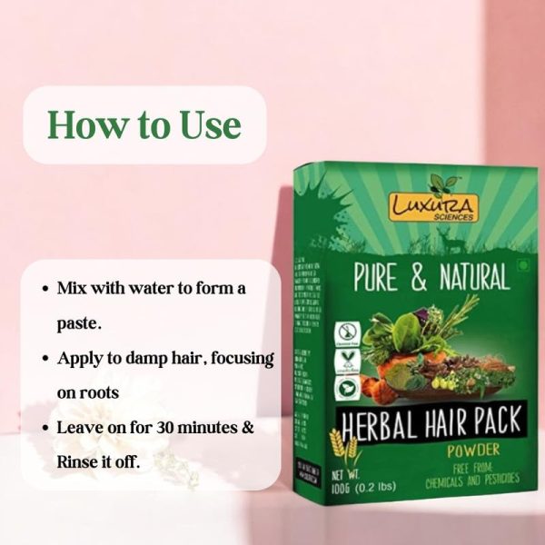 Luxura Sciences Natural Hair Pack for Dry Hair | Nourishing Hair Mask (100g) | Enriched with Natural Ingredients for Hydration & Manageability | Suitable for All Hair Types - Image 3