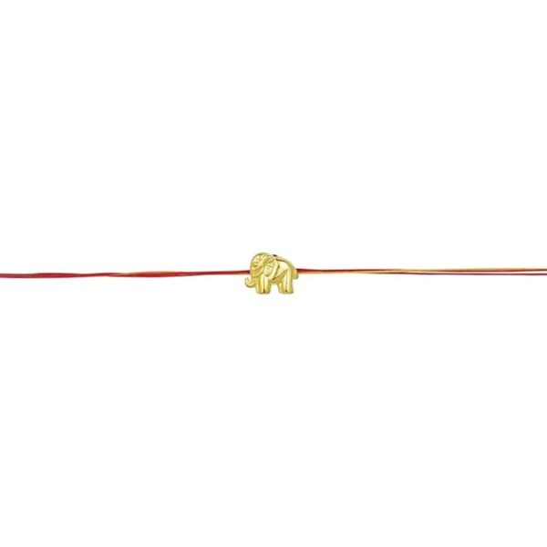ACCESSHER Traditional Gold Plated Elegant and Stylish Elephant Rakhi for Beloved Brother Pack of 6 with Roli Kumkum Packets and Happy Rakshabandhan Card - Image 8