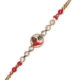 ACCESSHER Mens Elegant Deity Inspired Religious Lord Ganesha Rakhi for Brother Pack of 1 with Roli Kumkum Packets & Happy Rakshabandhan Card