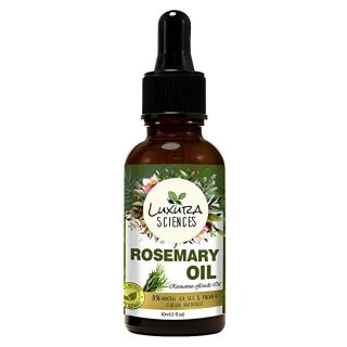 Luxura Sciences rosemary essential oil for hair growth skin care nail strengthening aromatherapy soothing scalp massage pure and natural therapeutic grade oil for relaxation wellness 15ml