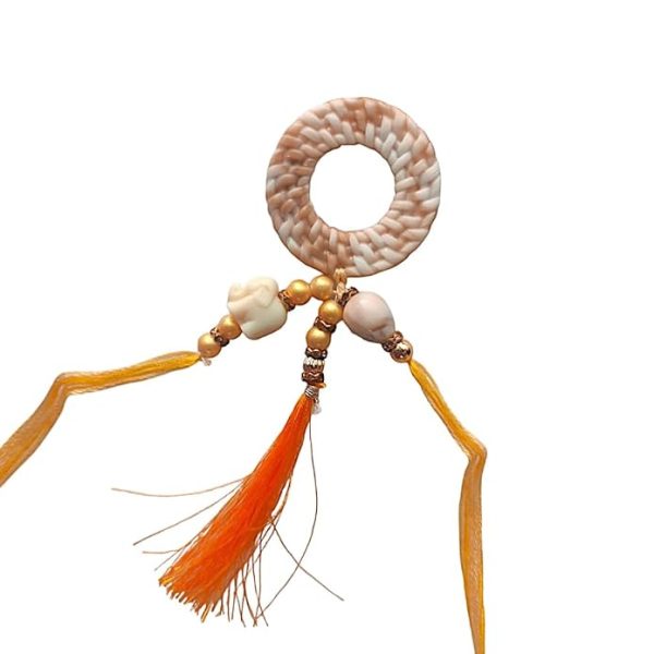 ACCESSHER Unisex Traditional Handcrafted Rakhi with Elephant Charm and Tassel for Beloved Bhabhi/Gifting with Roli Kumkum Packets & Happy Rakshabandhan Card - Image 5