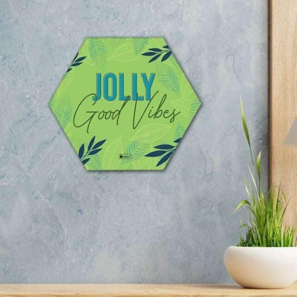 Indigifts Diwali Decoration for Home Hexagon Wall Decor Poster Frame- Set of 2, Frames for Wall Hanging, Wall Frames Quotes, Hexagone Frames Wall, Wall Frames for Office, Hexagone Frames for Craft - Image 3