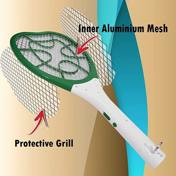 Swarg Homes Mosquito Racket | Mosquito Killer with UV Light | Mosquito bat Rechargeable | Insect Killer Bat with LED Light (Green) - Image 6