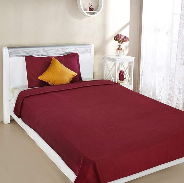 Solid Double Fleece Blanket-600GM (Maroon) - Image 2