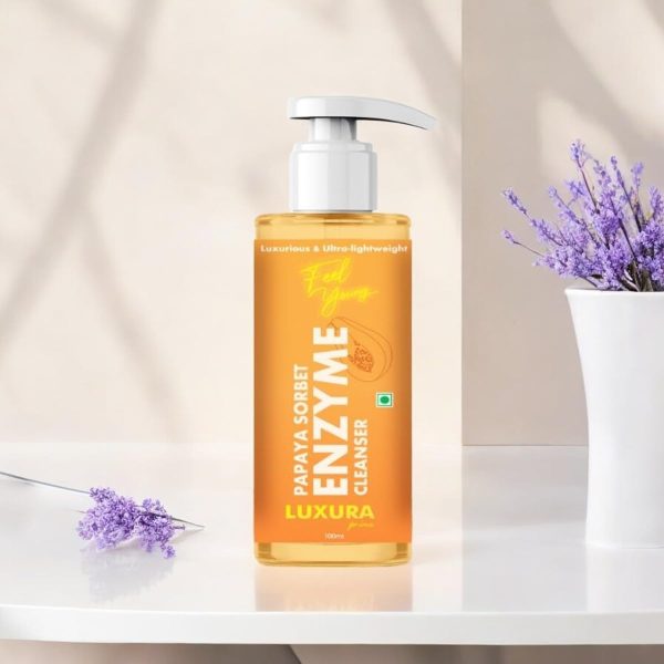 Luxura Prima Papaya Sorbet ENZYME Cleanser/Face Wash 100ml For Luxurious Skin,Ultra Light and Refreshing - Image 4