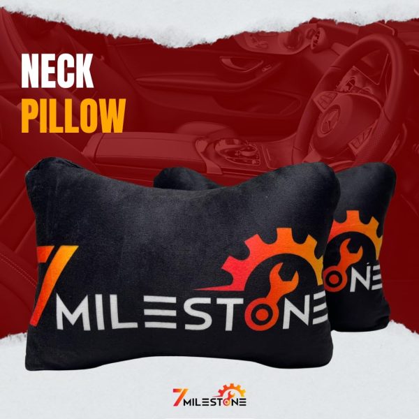 7 Mile Stone Car Neck Rest Pillow Set of 2 Black - Image 3