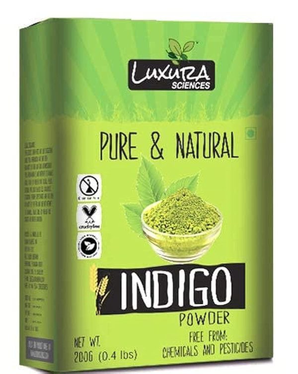 Luxura Sciences Organic Indigo Powder | Natural Hair & Beard Dye | 200g | Plant-Based Color for Rich Black Tones | No Additives, Preservatives, or Chemicals