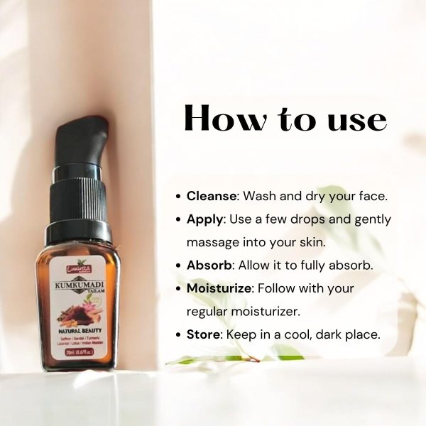 Luxura Sciences Kumkumadi Tailam 20 ML (Natural Beauty Fluid with Sandal, Saffron, Turmeric, Mulethi, Lotus Extracts and More.) | Radiant Skin Elegance - Image 2