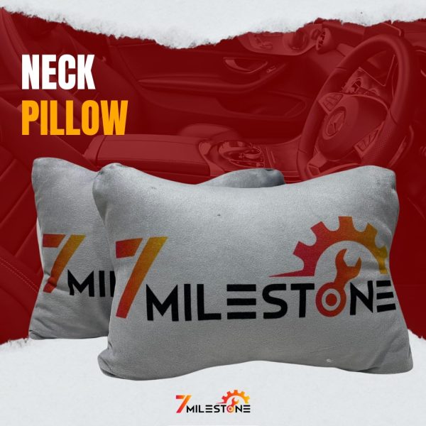 7 Mile Stone Car Neck Rest Pillow Set of 2 Grey - Image 4