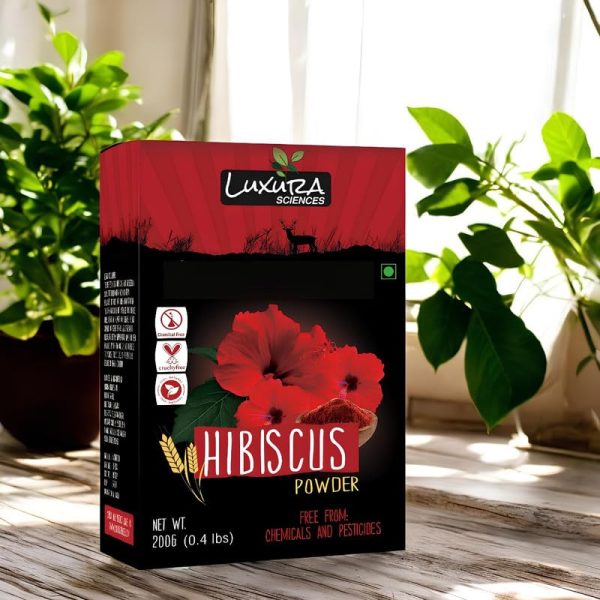 Luxura Sciences Hibiscus Powder For Hair Improvement 200 Grams, Hibiscus Flower Powder Natural. - Image 4