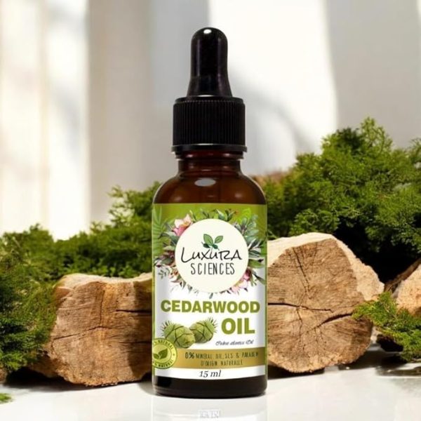 Luxura Sciences Organic Cedarwood Essential Oil (NATURAL - UNDILUTED) Therapeutic Grade - Perfect for Aromatherapy, Relaxation, Skin Therapy & More! (30 ML) - Image 6