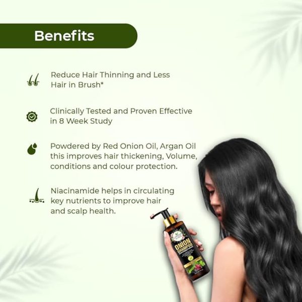 Luxura Sciences Onion Oil Shampoo For Hair 300ML Sulphate Free Gentle Cleansing No Parabens No Silicones No Colorants Nourishing Formula Reduces Hair Fall - Image 3