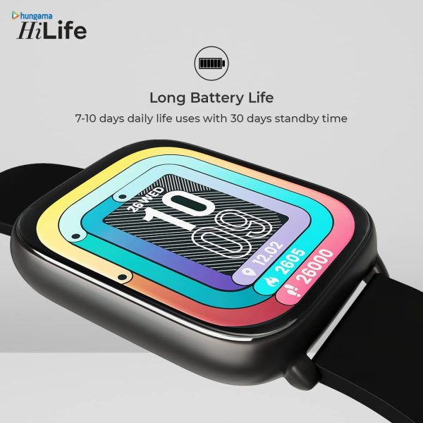 Hungama HiLife G1 Bluetooth Calling Smartwatch with 1.75"(4.4cm) Full Touch HD Display, Built in Speaker and Mic, SpO2, Blood Pressure & Heart Rate Monitor,IP67 Waterproof, Multiple Watch Faces - Image 4