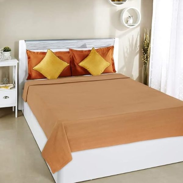 Solid Single Fleece Blanket-800GM (Beige) - Image 5