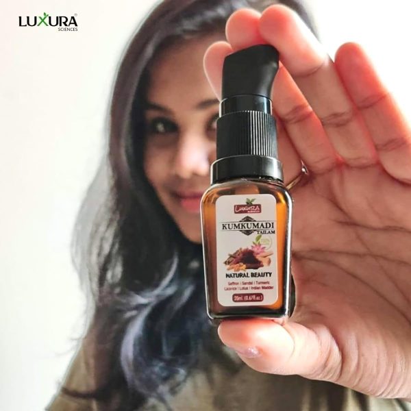 Luxura Sciences Kumkumadi Tailam 20 ML (Natural Beauty Fluid with Sandal, Saffron, Turmeric, Mulethi, Lotus Extracts and More.) | Radiant Skin Elegance - Image 3