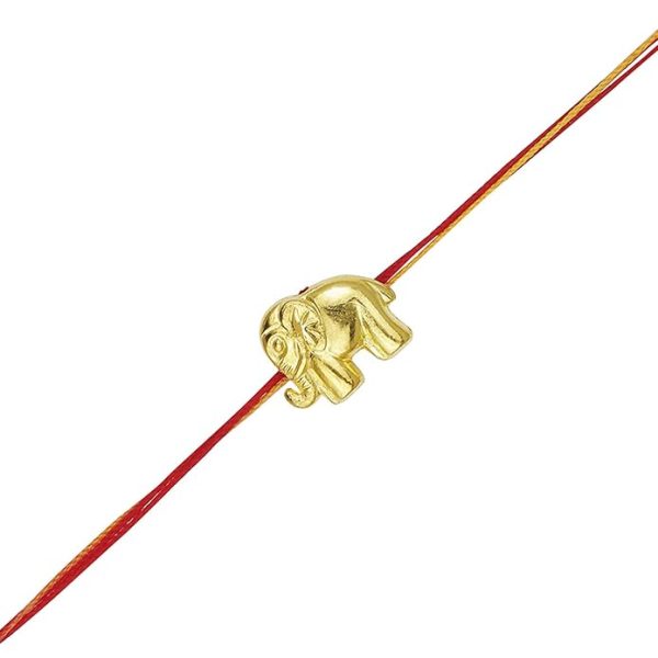 ACCESSHER Traditional Gold Plated Elegant and Stylish Elephant Rakhi for Beloved Brother Pack of 6 with Roli Kumkum Packets and Happy Rakshabandhan Card - Image 5