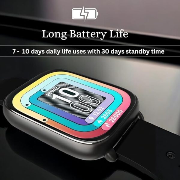 Hungama HiLife G1 Bluetooth Calling Smartwatch with 1.75"(4.4cm) Full Touch HD Display, Built in Speaker and Mic, SpO2, Blood Pressure & Heart Rate Monitor,IP67 Waterproof, Multiple Watch Faces - Image 4