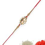 ACCESSHER Designer Elegant Enamel Quirky BRO Rakhi for Beloved Brother Pack of 1 with Roli Kumkum Packets and Happy Rakshabandhan Card