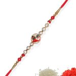 ACCESSHER Mens Elegant Deity Inspired Religious Lord Ganesha Rakhi for Brother Pack of 1 with Roli Kumkum Packets & Happy Rakshabandhan Card