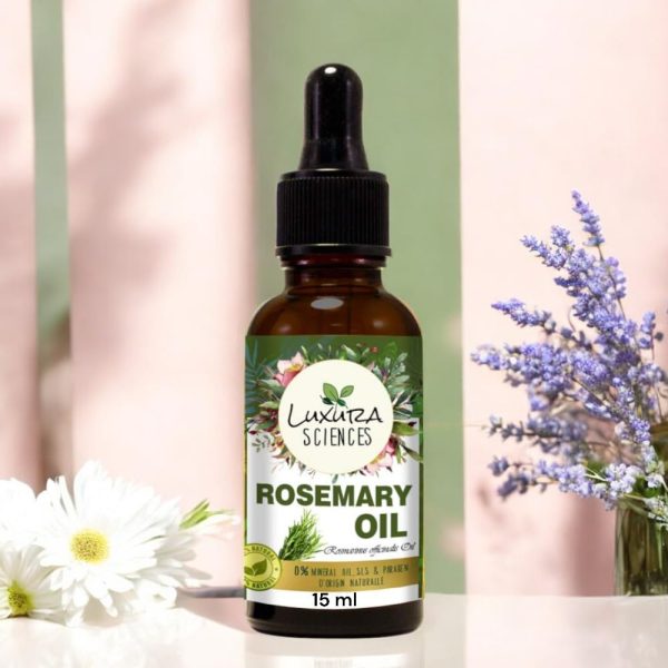 Luxura Sciences rosemary essential oil for hair growth skin care nail strengthening aromatherapy soothing scalp massage pure and natural therapeutic grade oil for relaxation wellness 15ml - Image 4