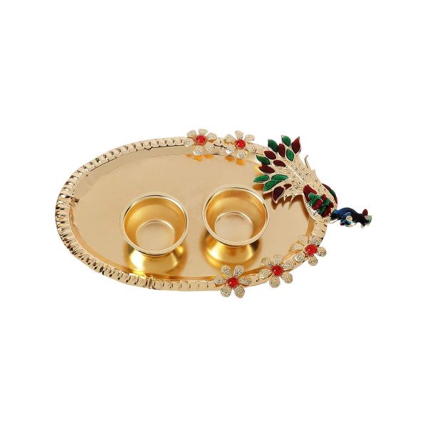 ACCESSHER Elegant Wooden Meri Pyari Bhabhi Rakhi for Beloved Bhabhi with Acrylic Peacock Pooja Thali, Roli Kumkum Packets and Happy Rakshabandhan Card - Image 5
