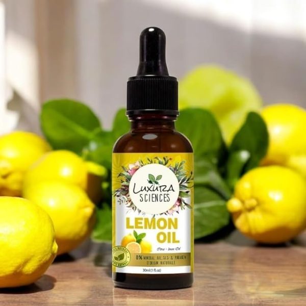 Luxura Sciences Organic Lemon Essential Oil For Skin,Hair and Body (NATURAL - UNDILUTED) Therapeutic Grade -Perfect for Aromatherapy, Relaxation, Skin Therapy & More! 30ML - Image 3