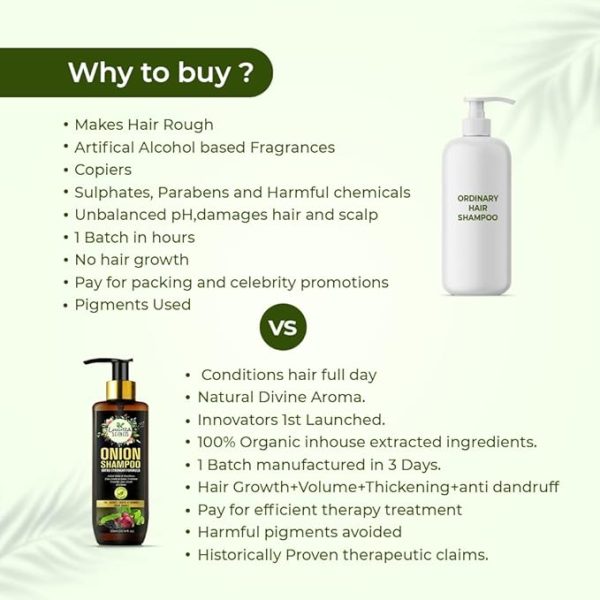 Luxura Sciences Onion Oil Shampoo For Hair 300ML Sulphate Free Gentle Cleansing No Parabens No Silicones No Colorants Nourishing Formula Reduces Hair Fall - Image 2