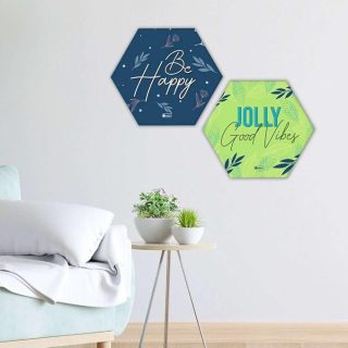 Indigifts Diwali Decoration for Home Hexagon Wall Decor Poster Frame- Set of 2, Frames for Wall Hanging, Wall Frames Quotes, Hexagone Frames Wall, Wall Frames for Office, Hexagone Frames for Craft