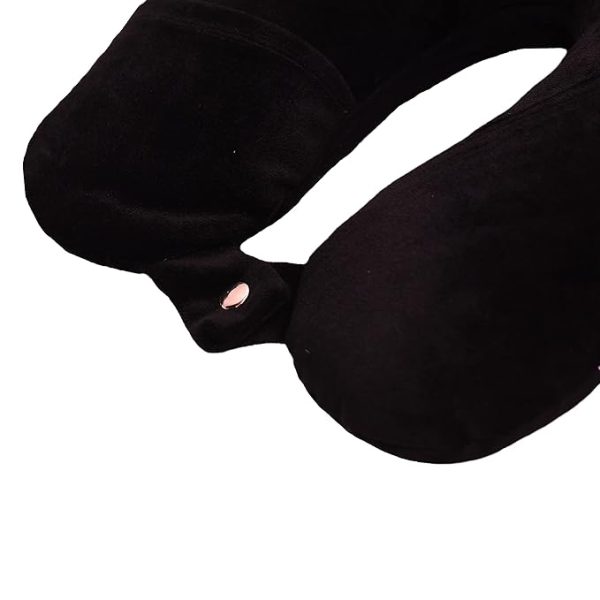 SWARG HOMES Super Comfy Premium Neck Pillow for Travel | Rest Cushion for Travel in Flight | Car | Train | Airplane | Relief Sleeping for Men and Women | Cervical Support | Comfort in Neck at Office and Home [Black] - Image 3