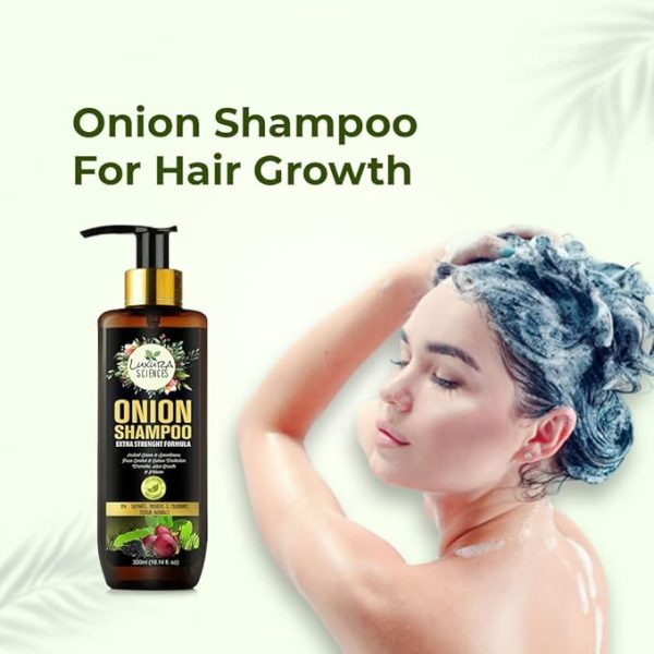 Luxura Sciences Onion Oil Shampoo For Hair 300ML Sulphate Free Gentle Cleansing No Parabens No Silicones No Colorants Nourishing Formula Reduces Hair Fall - Image 4