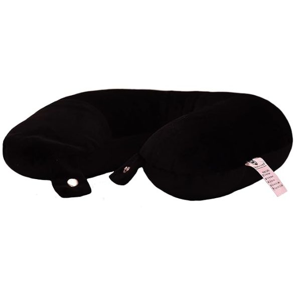 SWARG HOMES Super Comfy Premium Neck Pillow for Travel | Rest Cushion for Travel in Flight | Car | Train | Airplane | Relief Sleeping for Men and Women | Cervical Support | Comfort in Neck at Office and Home [Black] - Image 4