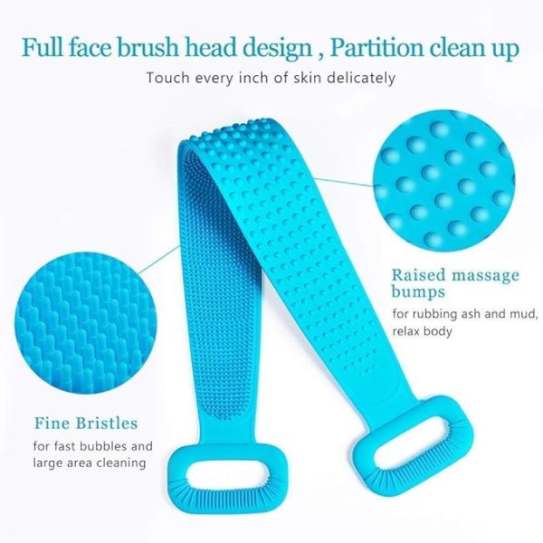 Swarg Homes Silicone Body Scrubber Belt, Double Side Shower Exfoliating Belt Removes Bath Towel, (Double Chopping Belt Scrubber Washer for Bath) - Image 5