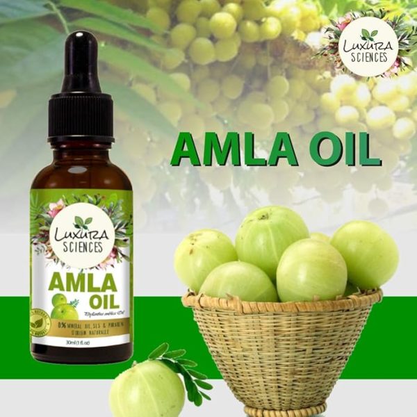 Luxura Sciences Organic Amla Oil - With Dropper 30ml - Image 3