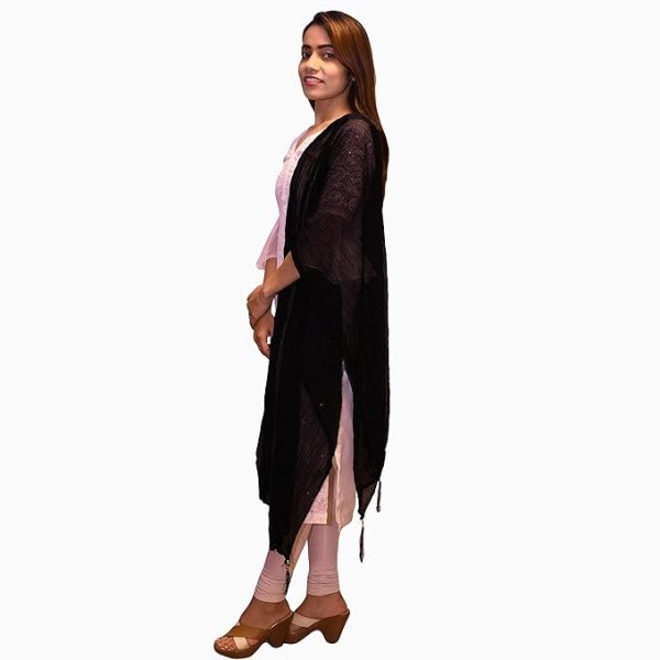 Drape N Don | Solid Color Dupatta/Chunni | Plain Chiffon | Soft, Comfortable & lightweight | Simple stylish Latkan | For Women’s Casual & Daily Use | - Image 2