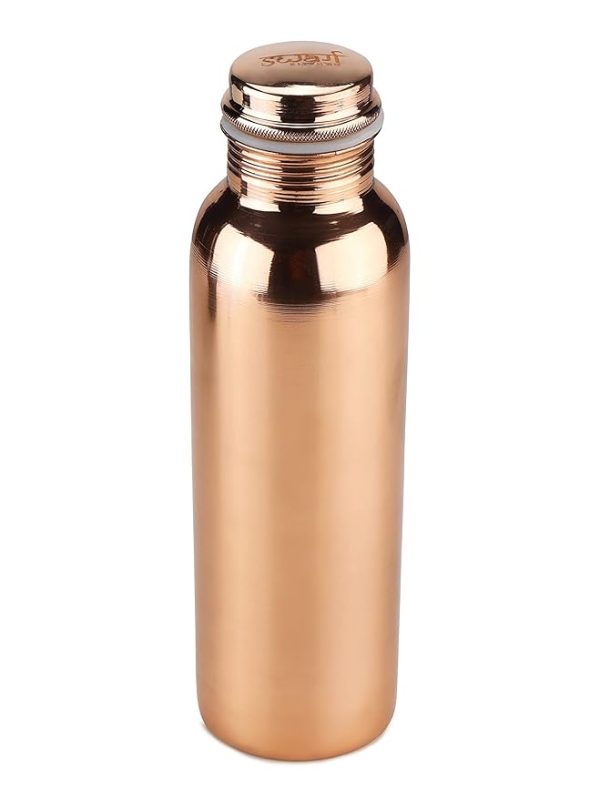 SWARG KITCHEN 950 Ml Copper Water Bottle (100% Pure Copper Bottle) | BPA Free Water Bottle with Anti Oxidant Properties of Copper - Pack of 1 Plain textured