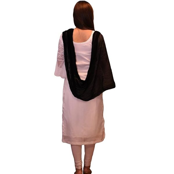 Drape N Don | Solid Color Dupatta/Chunni | Plain Chiffon | Soft, Comfortable & lightweight | Simple stylish Latkan | For Women’s Casual & Daily Use | - Image 3