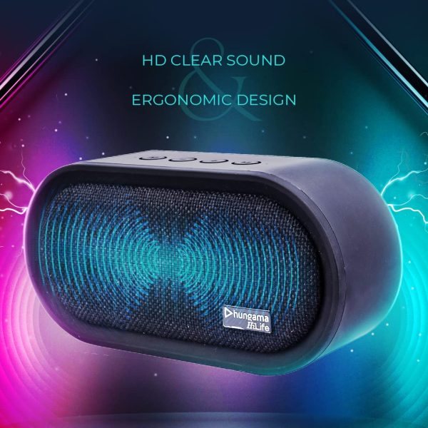 Hungama HiLife Groove 101 5Wx2 Bluetooth, Upto 20 Hours Non-Stop Playtime Micro USB Portable Speaker (Black) get 1 Year Subscription of Hungama Play & Hungama Music - Image 5