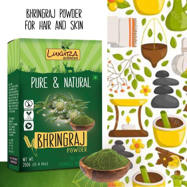 Luxura Sciences Natural Bhringraj Powder for Hair & Conditioning (200 Grams) | Nourishes & Strengthens Hair | Ideal for DIY Hair Masks & Treatments | Natural Care - Image 2