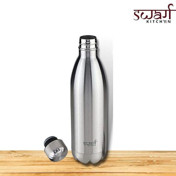 Swarg Kitchen 1000 Ml Thermosteel 24 Hours Hot and Cold Water Bottle 1 Litre | Leak Proof | Insulated Double Walled Office Water Bottle | Gym | Home | Kitchen | Hiking | Trekking | Travel Bottle - Image 2