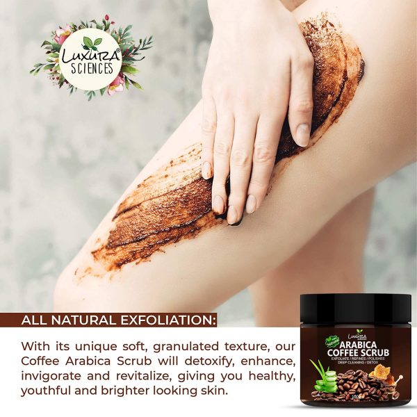 Luxura Sciences Natural Arabica Coffee Scrub For Face 100 Gram, Skin DETOX, EXFOLIATES POLISHES & REFINES | Face Perfection | Energize Your Skin | Face Scrub - Image 6
