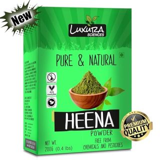 Luxura Sciences Henna Powder Organic For Hair 200 Gms, Natural Henna Powder For Hair Dye/Color, Triple Sifted | Raw | Non-Radiated | Nothing Added or Removed