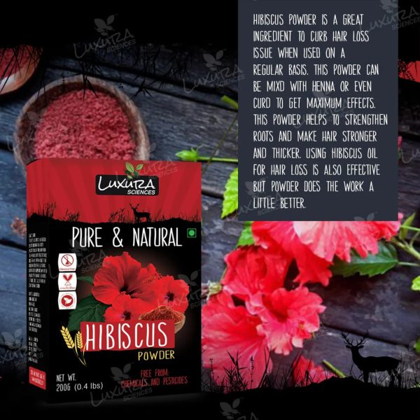 Luxura Sciences Hibiscus Powder For Hair Improvement 200 Grams, Hibiscus Flower Powder Natural. - Image 7