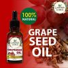 Luxura Sciences Organic Cold Pressed Grapeseed Oil - Lightweight Nourishing Massage Oil Rich in Vitamins A, E & K