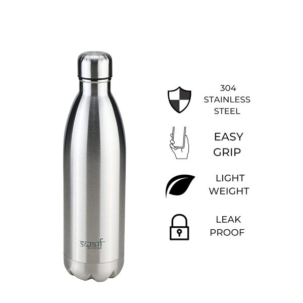 Swarg Kitchen 1000 Ml Thermosteel 24 Hours Hot and Cold Water Bottle 1 Litre | Leak Proof | Insulated Double Walled Office Water Bottle | Gym | Home | Kitchen | Hiking | Trekking | Travel Bottle - Image 6